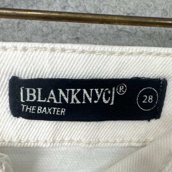 BLANKNYC The Baxter Ribcage Straight Leg Denim Jeans Chalk White Size 28 - Picture 8 of 10